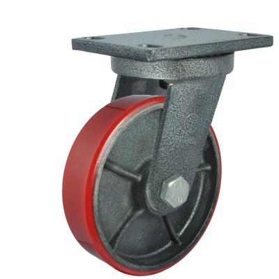 China 2019 Heavy Duty 1200kg PU Flat Freestanding Swivel Caster Wheel With Strong Impact Resistance à venda