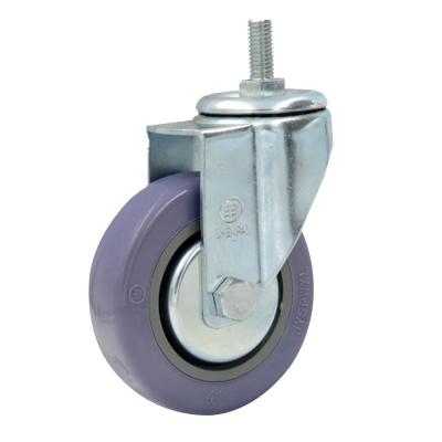 China Industrial Hot Sales Supper PU Threaded Middle Stem Heavy Duty Polyurethane Caster Wheel Made In SHENPAI for sale