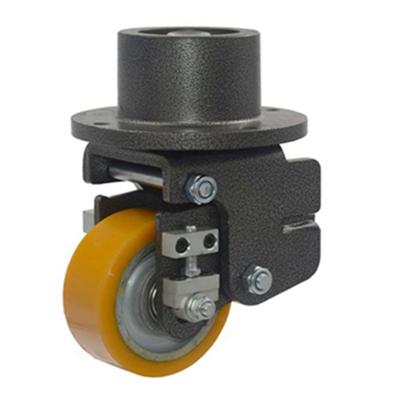 China Height Adjustable From 148mm To 168mm Height Adjustable Shock Absorption PU Forklift Wheel for sale