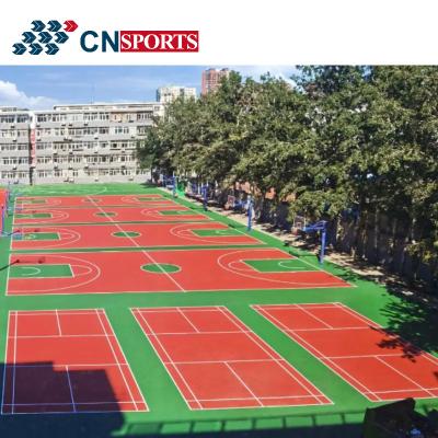 China Bright Color Silicon Polyurethane Tennis Rubber Flooring Wear Resistant UV Resistant for sale