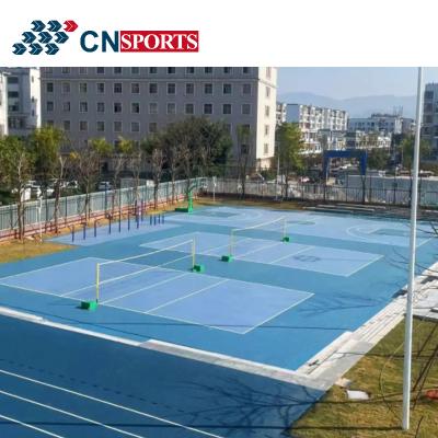 China Silicon Polyurethane Tennis Sports Rubber Flooring Blue Green Color for sale