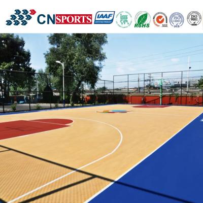 China Outdoor Anti Slip Wooden Texture Basketball Court Flooring With Iaaf for sale