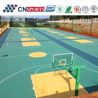 China Easy Construction Eco Friendly Crystal Basketball Court SPU Flooring With Iaaf for sale