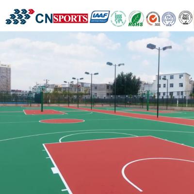 China Outdoor High Sporting Performance Basketball Courts SPU Flooring With Iaaf for sale