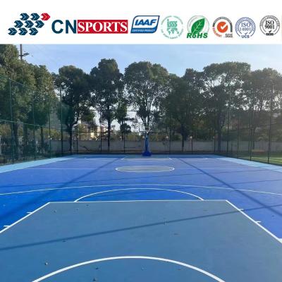 China IAAF Approved Synthetic Silicon PU Coating Acrylic Paint Basketball Court Sports Flooring for sale