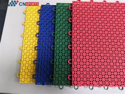 China Kindergarten PP Interlocking Sports Flooring , 18mm Polypropylene Interlocking Tiles for sale