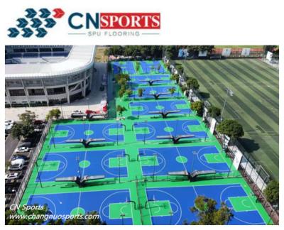 Китай Настила баскетбола удлинения при растяжении CN-S01 SPU скольжение 8mm высокого анти- продается