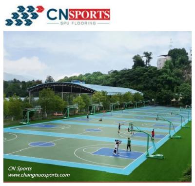 China CN-S02 Silicon PU Tennis Flooring ,level 1 Flame Retardancy and Tensile Strength 3.2mpa for sale