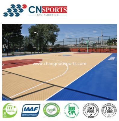China 1.1mm Vertical Deformation silicon PU Basketball Court Flooring for sale