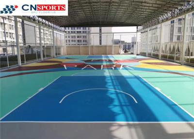 China Liquid Coating SPU Flooring , Synthetic Indoor Rubber Basketball Court for sale