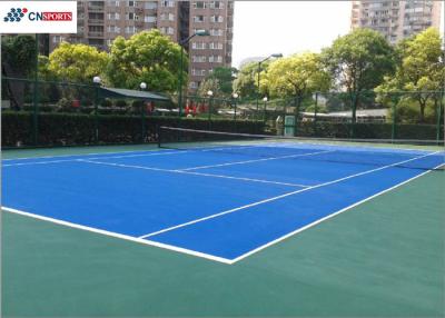 China SPU Tennis Court Flooring , Blue Outdoor Sport Court Flooring for sale