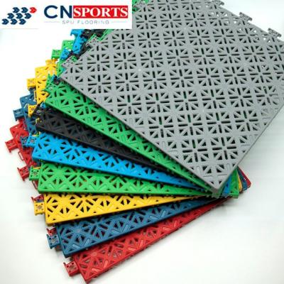 China Tennis Court Floor PP Multi Sport Interlocking Tiles Portable Suspended for sale