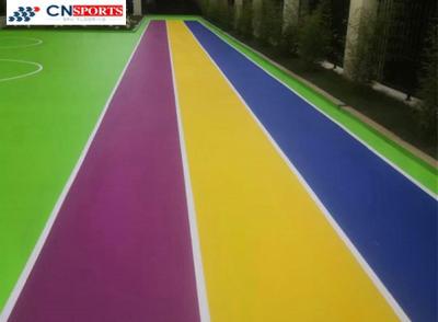 China Beautiful Colors Silicon PU Rubber Coating Sports Court Flooring for sale