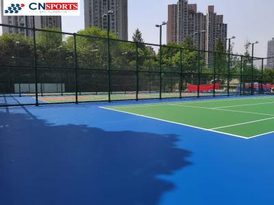 China Liquid Painting Silicon PU Coating Rubber Sports Court Flooring for sale