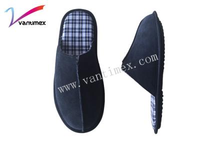 China Non Slip Mens House Slippers Cow Suede Material with white or customized for sale