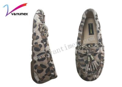 China OEM Classic Leopard Comfortable Moccasin House Shoes Slip - On for sale