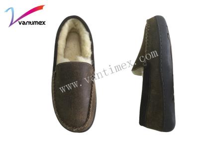 China Warm Moccasin House Shoes bottom flat and thick wool for men for sale