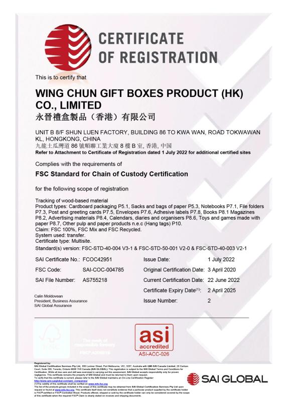 FSC - Wing Chun Packaging Product(Shen Zhen)Co., Ltd