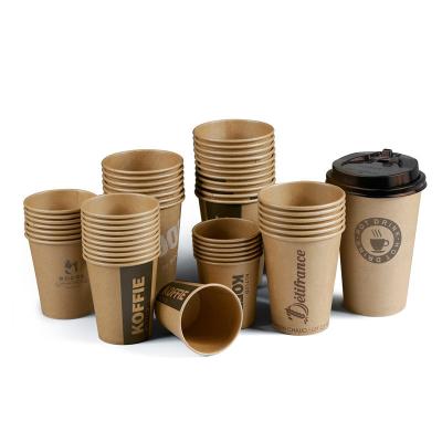 China Biodegrable Disposable Paper Tableware 16oz 22oz Disposable Paper Coffee Cups for sale