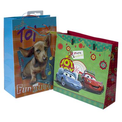 China Customize Size Recycled Paper Gift Bags CMYK printing Toy Paper Bag for sale