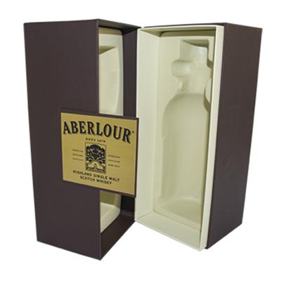 China Luxury Hinged Wine Packaging Box Printed Rigid Paper Box With Flocking Blister for sale