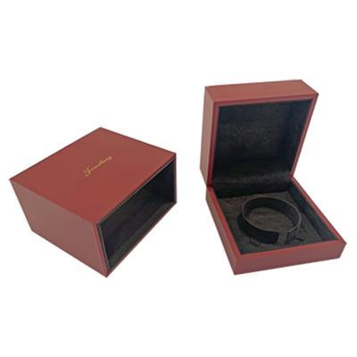 China Square Wood Bracelet Custom Jewelry Boxes Gloss Lamination for sale