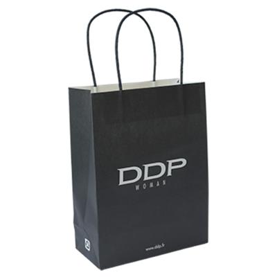 China Custom Order OEM Kraft Paper Gift Bag With Twisted Paper Handle for sale