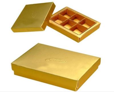 China Metallic Food Gift Box Packaging Empty Chocolate Boxes With Insert for sale