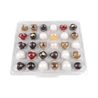 China Custom 4 8 15 30 Holes Truffle Chocolate Clear Plastic Box for sale