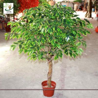 China UVG Indoor artificial miniature banyan tree in plastic leaves for home garden landscaping for sale