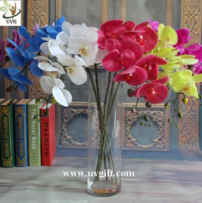China UVG Factory direct PU orchids artificial flower arrangements with vase for wedding bouquet for sale