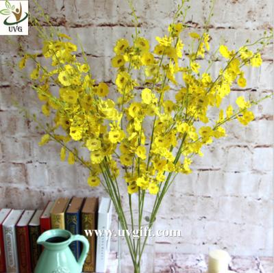 China UVG Yellow decorative orchids plastic artificial flower factory for home garden decoration for sale