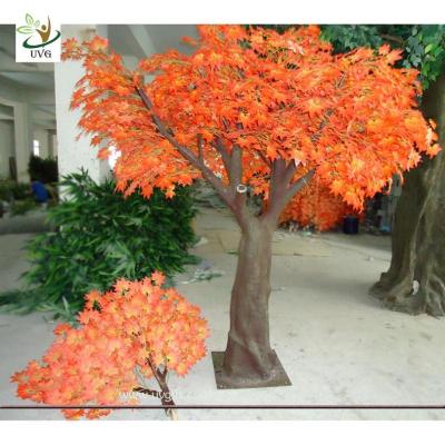 China UVG 8ft orange plastic maple artificial indoor trees for meeting room decoration for sale