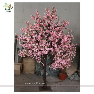China UVG 8 foot artificial pink cherry blossom tree in wood trunk for birthday party decoration CHR074 for sale