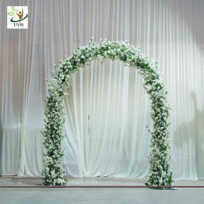 China UVG 8ft white wedding arch in artificial cherry branches for theme decoration and floral design for sale