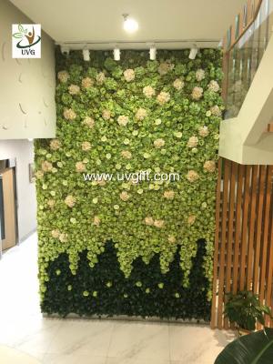 China UVG wedding stage backdrop decoration in fake rose and hydrangea for flower wall CHR1109 for sale