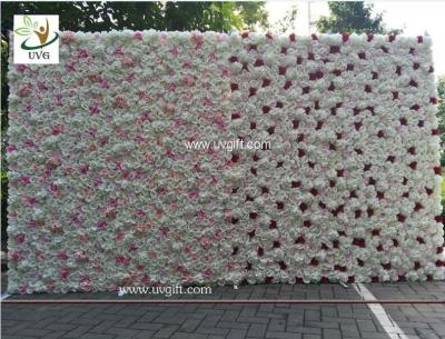 China UVG 8ft high pink realistic fake roses wedding flower wall backdrops for photography CHR1136 for sale