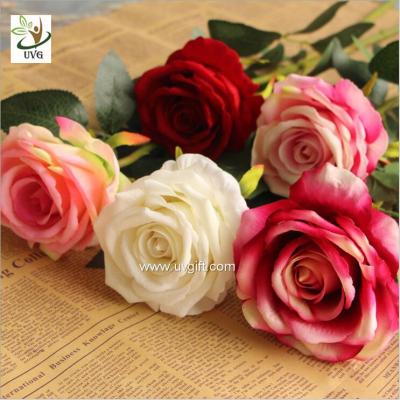 China UVG FRS68 Planning a wedding in beautiful velvet rose artificial flower arrangements for table decoration for sale