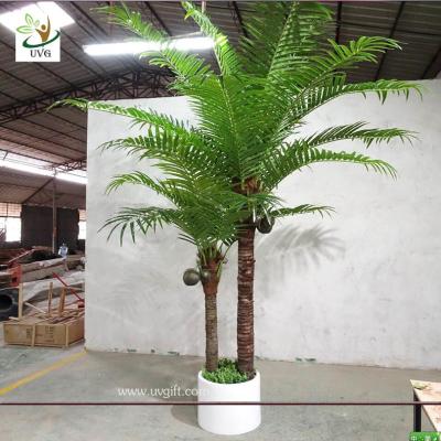 China UVG indoor bonsai artificial mini palm trees with plastic leaves for office landscaping PTR061 for sale