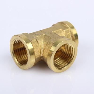 China 99% Copper Pipe Equal Tee Female NPT 3000# C70600 Brass Casting Pipe Brass Threaded Fittings for sale