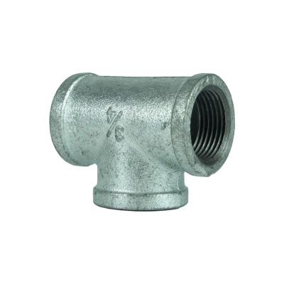 China Threaded Reducing Tee Galvanized Malleable Cast Steel Tee Stainless Steel Pipe Fittings for sale