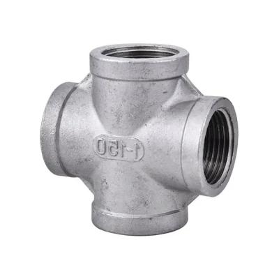 China High quality galvanized malleable iron fitting in pipe fittings cross joint assembly tee Female fittings oem for sale