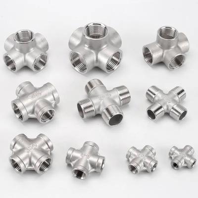 China Female Reducing Cross Stainless Steel Pipe Fitting Reducing Cross for sale