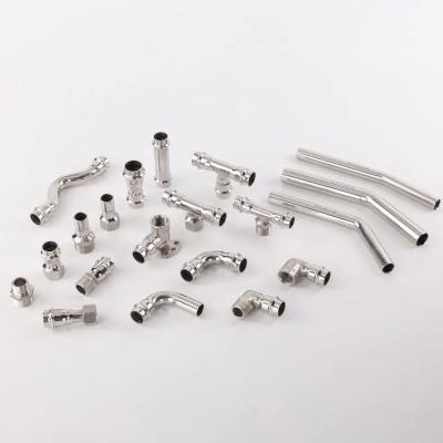 China Stainless Steel Tee A403 WPS31254 M Type V Profile Press Fittings Equal Teeth 304 316L Fittings for sale