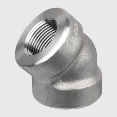 China Stainless Steel A403 Grade WP 316L 45°  Elbow 6'' Class 3000 Threaded Elbow Forged Fittings à venda