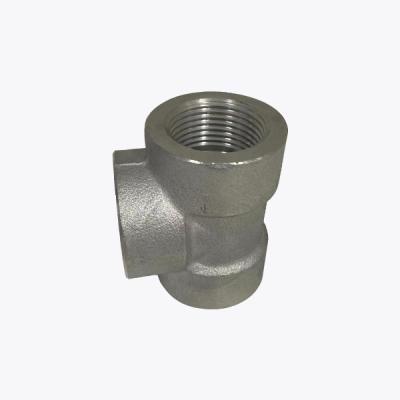 China Asme b16.9 schedule 40 steel Pipe Fittings Threaded Tee Stainless Steel Equal Tee 304 for sale
