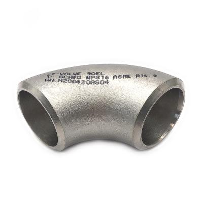 China 304 Welded Stainless Steel Radius Butt Weld Elbow 90 Degree Angle Pipe Fittings for sale