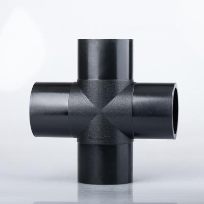 China Discount HDPE Butt Welding Fitting Four Way Reducing Cross Tee Pipe Fitting for sale