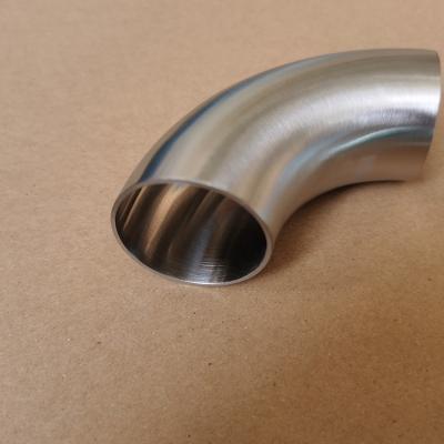 China 3A SMS DIN 304 316L Sanitary Stainless Steel Pipe Fitting 90 Degree Butt Welded Bends Pipe Elbow for sale