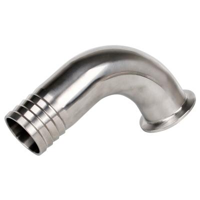 China Sanitary Stainless Steel Quick Fit Clamp Elbow 90 Degree Chuck Pagoda Elbow Joint Tri-Clamp Elbow Hose Bar for sale